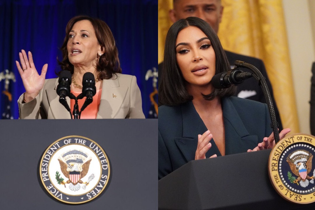 Kim Kardashian and VP Kamala Harris meeting at the White House